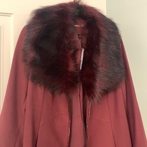 Woman’s XL White House Black Market burgundy long coat